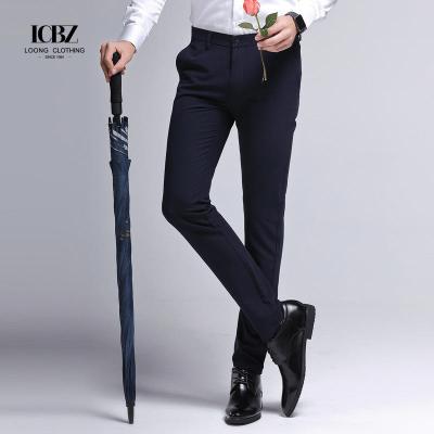 China Side Pockets Men's Black Cuff Straight Trousers Breathable and Stylish for Casual Wear for sale