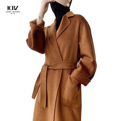 China Plus Size Autumn Winter Wool Woolen Long Cardigan Jacket Woman Crop Jacket Ladies Overcoat for sale