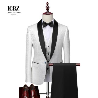 China Custom Slim Fit Peaked Lapel Blazer 3 Pcs Two-piece Set for Men's Wedding/Formal Wear for sale