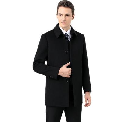 China Stylish and Sustainable Middle-Aged Double-Sided Woolen Cashmere Coat for Men's Business for sale