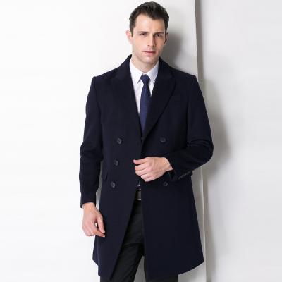 China NO Hooded Men's End Cashmere Coat 90% Wool 10% Cashmere Double-Breasted Mid-Length for sale