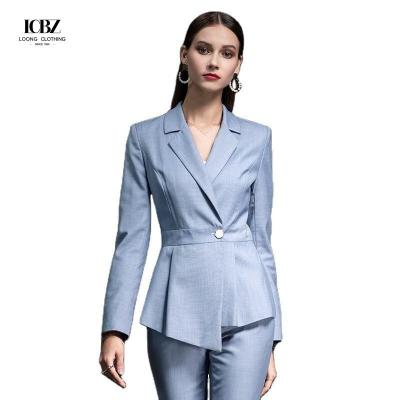 China 2021 Autumn Formal Occasions V-neck Business Suits for Women Slim Professional Set for sale