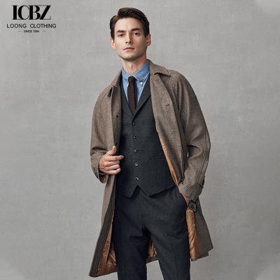 China Camisa britânica espessa Tweed Vintage Brown End Wool Mid-Length Coat OEM Custom Coat masculino à venda