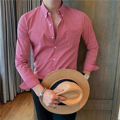 China Custom Polyester Solid Cotton Formal Shirts Long Sleeve Slim Fit For Men Professional for sale