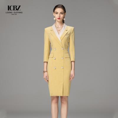 China Women's Two Piece Set Office Formal Skirt Suit in Colors and Polyester Fiber Fabric for sale