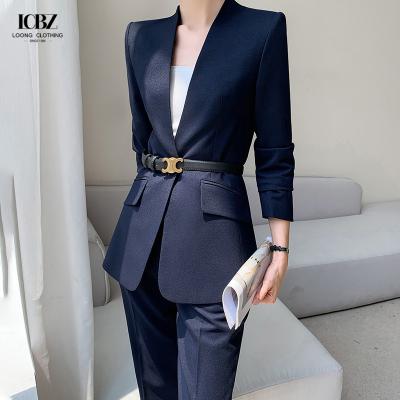 China Ladies Office Wear 2023 Elegant Single Breasted Work Dress for Professional Women for sale