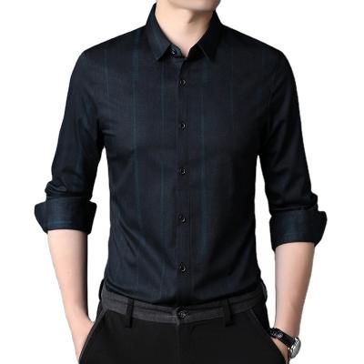 China Kleiderhemden Formalhemd für Männer Polyester Baumwolle Langärmeliges Slim Casual Hemd zu verkaufen