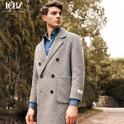 China Large Size Double-breasted Business Casual Woolen Overcoat para Homens Final e Luxo à venda