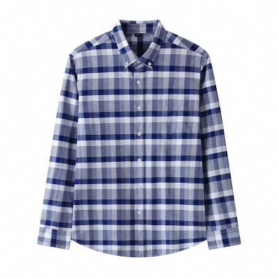 China Men's Slim Fit Plaid Shirt in Viscose/Polyester/Spandex for Spring/Autumn Office Wear for sale