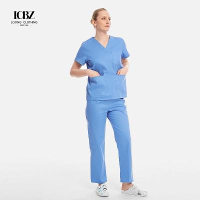 China Customized Color 3x Lilac Hospital Scrubs for Doctors and Nurses in Fashionable Style for sale