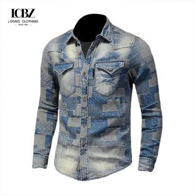 China 2022 Unique Design Spring Fashion Men's Retro Flower Shirt Casual Style Dress Shirts for sale