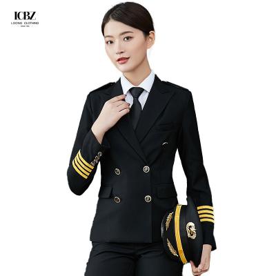 China STEWARDESS Uniforms LCBZ Fashion Airline Pilot Shirt with Custom Logo Acceptable for sale