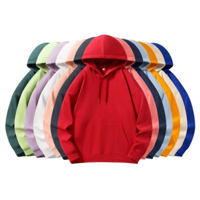 China Impressão personalizada revestida Veludo Mutil Cor Pullover de manga comprida Oversized Blank Crewneck 5Xl 330G Combed Cotton Thick Hoodies Sweatshirt à venda