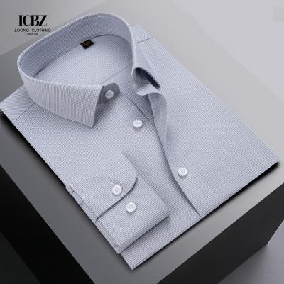 China Knitted Weaving Method Men's Gothic Office Wear Rayon Polyester Dress Shirts Dress Pant Shirt for sale