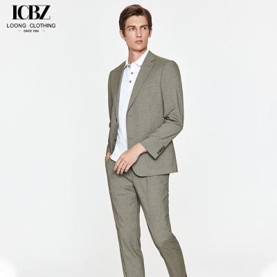 China Männer-Koreanisch-Stil Khaki-Anzug für Hochzeit Bräutigam Business Casual Schlankes Formalkleid zu verkaufen