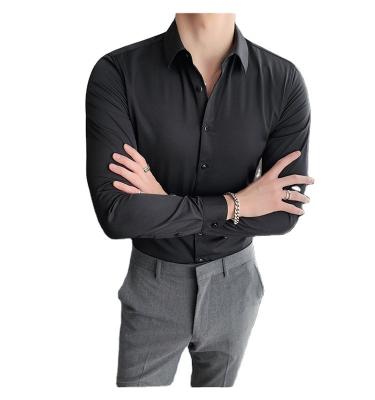 China Viscose/Polyester/Spandex Formal Shirt for Men Professional Slim Fit Solid Color Shirt for sale