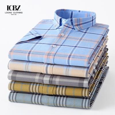 China Casual Plaid Shirt 100% Cotton Oxford Cotton Anti-Wrinkle Breathable Thin Man Shirts for sale