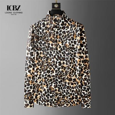 China Stylish Men's Long Sleeve Shirt Casual Cotton Fabric with Letter Print in Large Size for sale