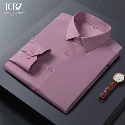 China Gender Men Three-proof Breathable Seamless Shirt Woven Non Iron Business Dress Shirts for sale