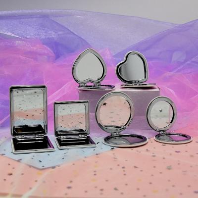 China Enlarging OEM All Size And Shape PU Leather Cosmetic Mirror Square Small Makeup Mirror Compact for sale