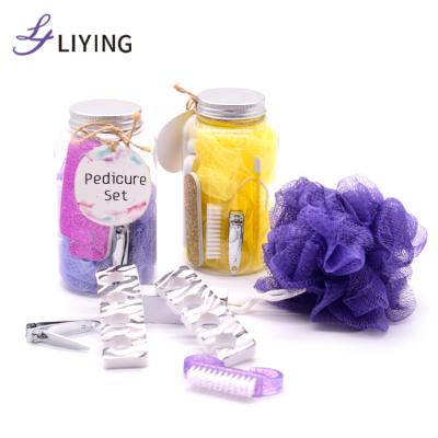 China New Design Travel Manicure Shower Set Multifunctional Mason Jar Pedicure Nail Tools Kit BT-MS-PC001 for sale