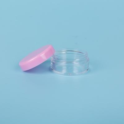 China Empty Cute Small 3g 5g Cosmetic Sample Container Round Plastic Jar Screw Lid Lid Small Tiny 3g Bottle For Make Up for sale