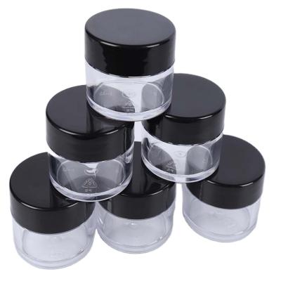 China Small And Cute Best Selling Empty Plastic Round Jar With Screw Lid Good Looks Round Bottom Plastic Jar 10g 5g Container Jar for sale