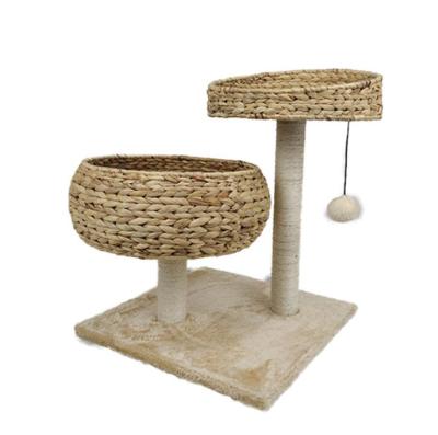 China New High Quality Viable Cat Tree Furniture Rattan Cat Climbing Frame Cat Pet House Basket for sale