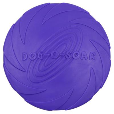 China Viable Dog Chewing Flying Saucer Silicone Resistant Training Toy Flying Discs Interactive Pet Toy for sale