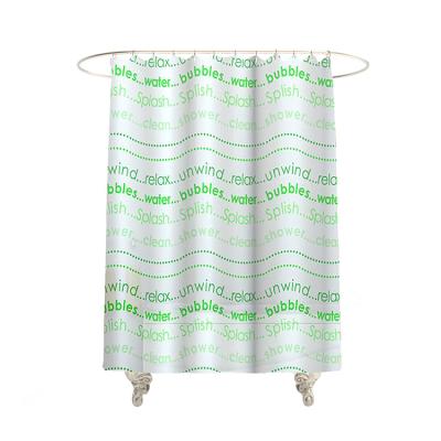 China Nordic Waterproof Stocked Appropriate Price Guarantee Quality Private Label Bathroom Set Green PEVA Shower Curtain for sale