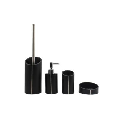 China Sustainable Luxury Decoration Designed Polyresin Sandstone Home Bathroom Accessory Set for sale