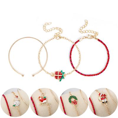 China New Multilayer Sleigh Bracelet Santa Claus Garland Snowman Bracelet Set 2021 Christmas Christmas Gift for sale