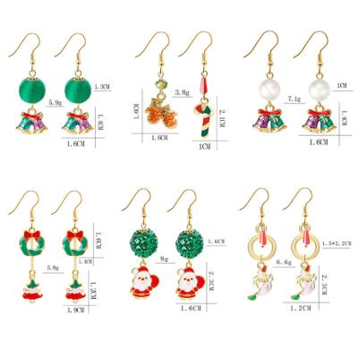 China Factory Direct Selling European and American Colorful Creative Deer Bell Ball Earrings Christmas Dangling Women Earings/Appropriate Prices for sale