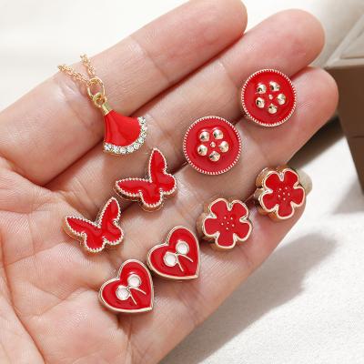 China 2021 New Arrival TRENDY Women Sector Skirt Form Necklace And Earrings Zinc Alloy Set for sale