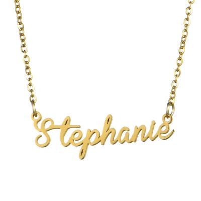 China FASHIONABLE Custom Personalized Diy Name Letter Dish Pendant Necklace Gold Plated Necklace for sale