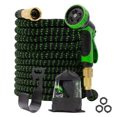 China Adjustable Expandable Garden Hose - 13-Layer Latex Water Hose with Solid Brass Fittings and Retractable Fabric Nozzle for sale