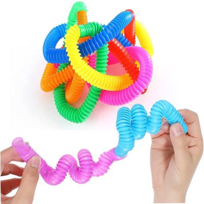 China Fun Plastic Pull and Squeeze Tubes for Kids Stretch, Bend, Build, and Connect Toy, Provide Tactile and Auditory Sensory Play, Kids Toys for sale