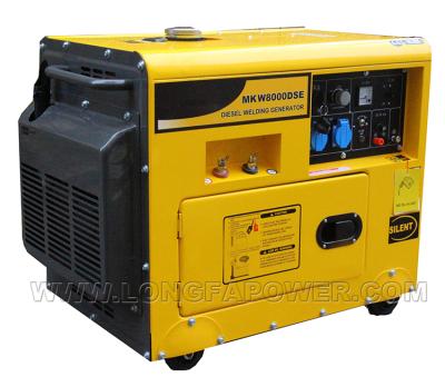 China 5kw Power Portable Silent Diesrl Welder Welding Generator SHW190 for sale