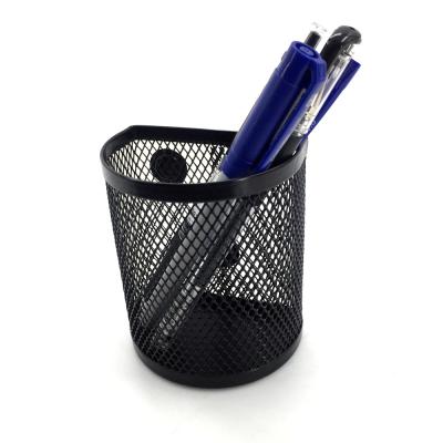 China Multifunctional Semicircle Custom Mesh Metal Stationery Stand Magnetic Pen Holder for Fridge/Whiteboard for sale