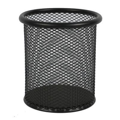 China Custom High Quality Round Mesh Pen Holder For Desk Thick Color Metal Pen Holder 90*98MM Variable Diameter for sale