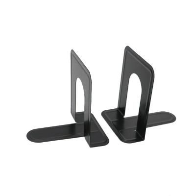 China Heavy Duty Desktop Book Stand Metal Black Bookends Support, Universal Bookcase Saving Book Ends for sale