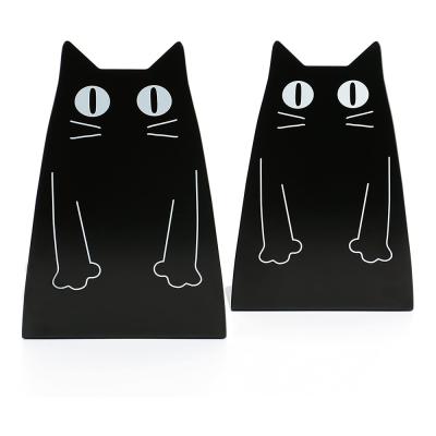 China Decorative Cat Bookends - metal Kitty Holders desktop decorative for books, magazines, non-slip pads, round corners for sale