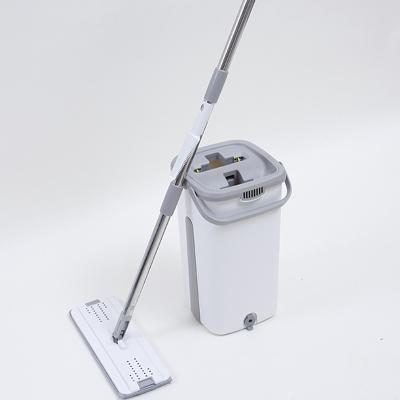 China Sustainable Self Wash Squeeze Dry Flat Mop Bucket 360 Wash Floor Cleaning Flat Mops for sale