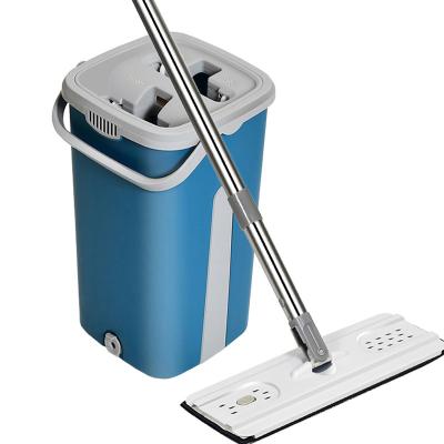 China Sustainable Floor System 2021 360 Rotation Flat Cleaning Mop And Bucket Cheap Flat Mop With Bucket for sale