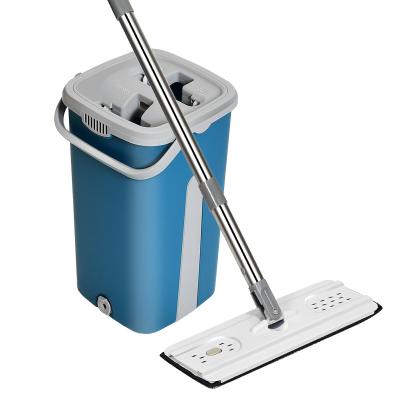 China Sustainable wet and dry separate microfiber mop with hands free bucket mop and easy to use cleaning for sale