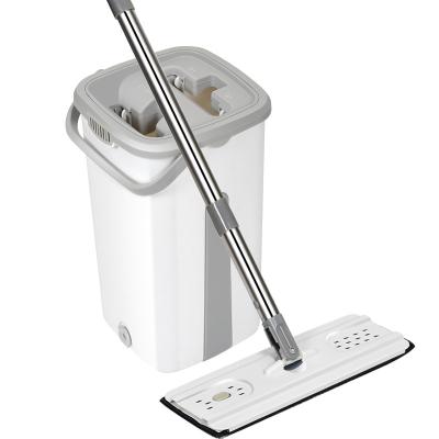 China Lazy Magic Twist Swivel Hands Free Cleaning Easy Sustainable TPR Lazy Microfiber Flat Mop 360 With Bucket for sale