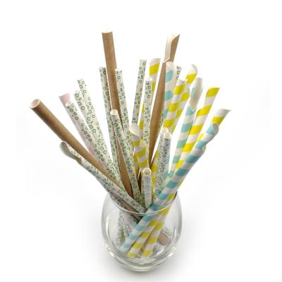 China Disposable Hot Selling Spoon Straw Milkshake Straws Drinking Paper Biodegradable Paper Straw for sale