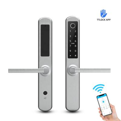 China Anti-peep Code Security Yard Door Double Sided Fingerprint Door Lock Smart Digital Door Lock For Grill Sliding Door for sale