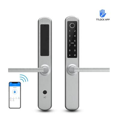 China Wholesale Fingerprint Glass Grille Aluminum Bedroom Biometrics Smart Door Lock For Home Use for sale