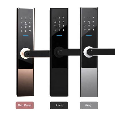 China Bedroom Door Lock Mortise Tuya Zigbee TTLOCK APP Door Lock Smart Home Wooden Fingerprint Cerradura Inteligente 6068 for sale